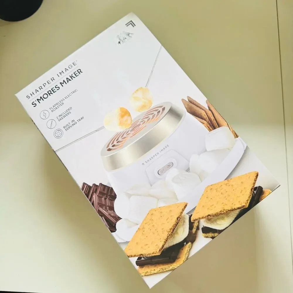 NEW SHARPER IMAGE White Silver Stainless Steel Electric Smores Maker Fondue Fork